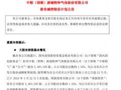 国风投基金及一致行动人计划减持中船特气股份