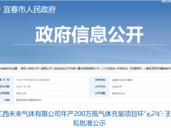 年产200万瓶气体充装项目公示