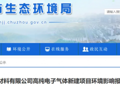 滁州高纯电子气体项目环评公示