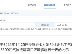 江苏徐州1.25亿元工业气体项目迁建公示