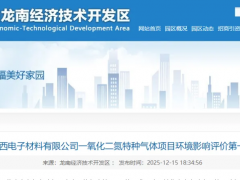 江西龙南3.6亿元建年产1.5万吨一氧化二氮特种气体基地